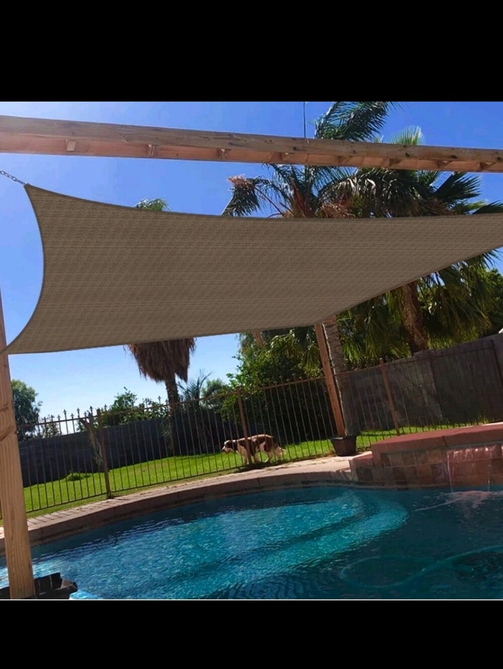 6' x 6' Shade Sail Privacy Screen, Poolside Shade, Or Carport Shade